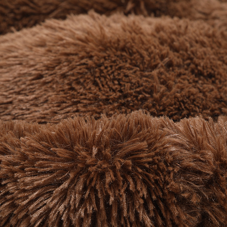 Beruhigendes flauschiges rundes Hundebett